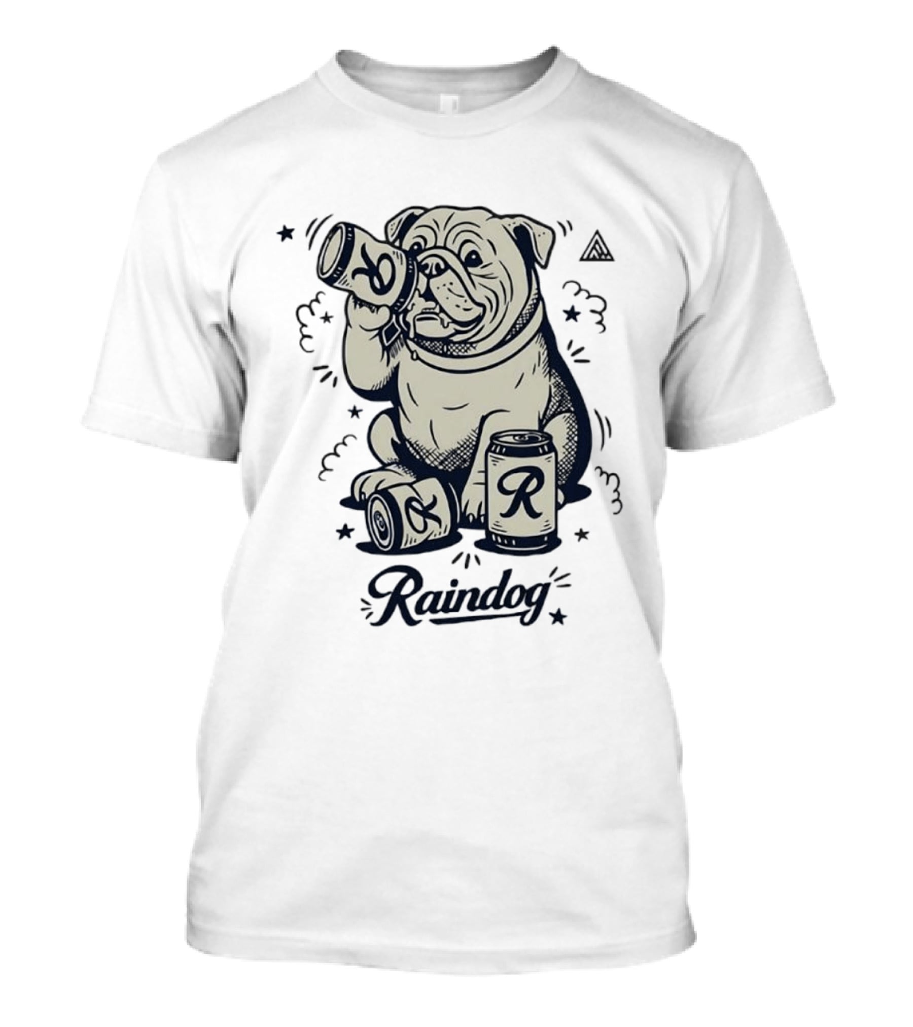 Raindog Bulldog Drinking R Can T-Shirt