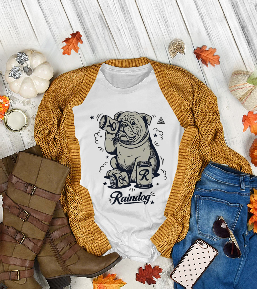 Raindog Bulldog Drinking R Can T-Shirt