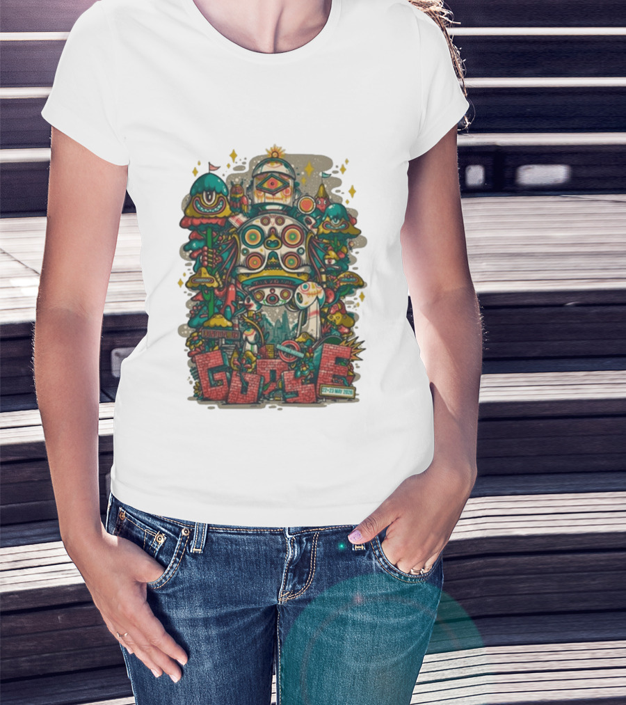 Goose London UK Tour May 22 23 2026 Psychedelic Robot Mushroom T-Shirt