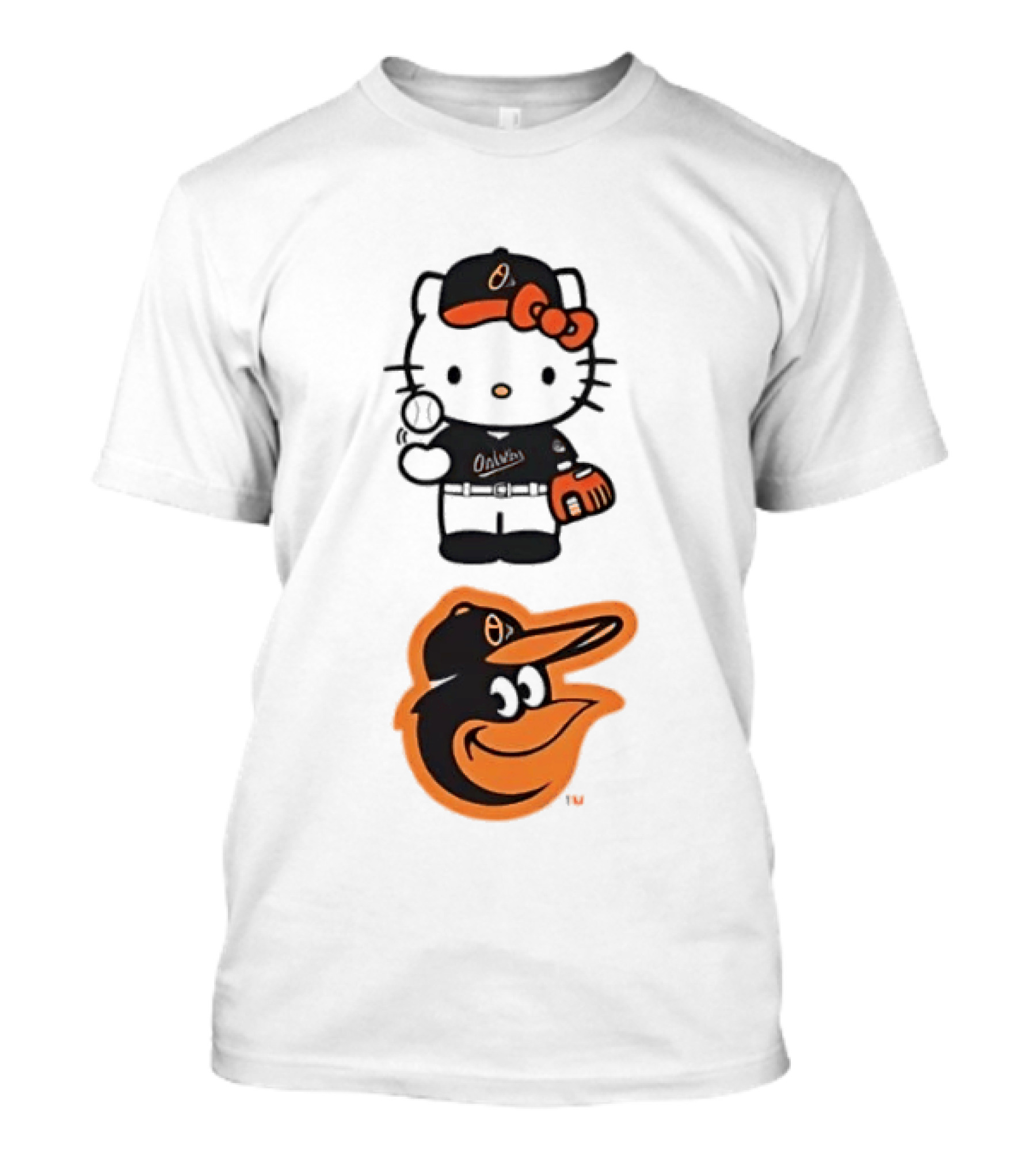 Hello Kitty Baltimore Orioles Baseball Fan Merchandise T-Shirt