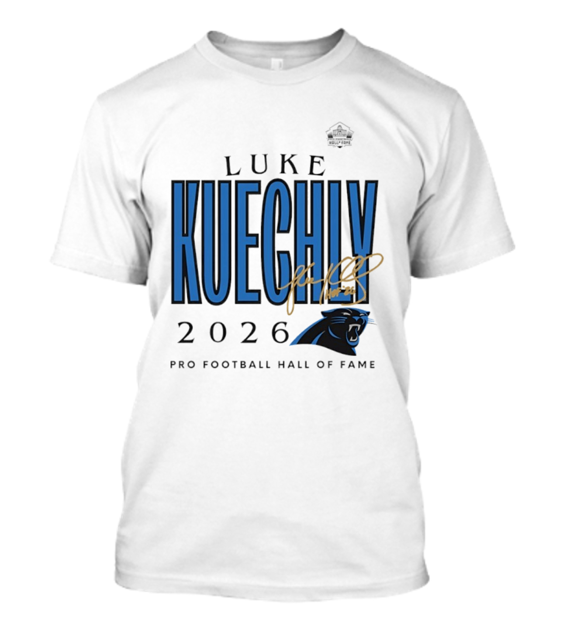 Luke Kuechly Carolina Panthers 2026 Pro Football Hall Of Fame Inductee T-Shirt