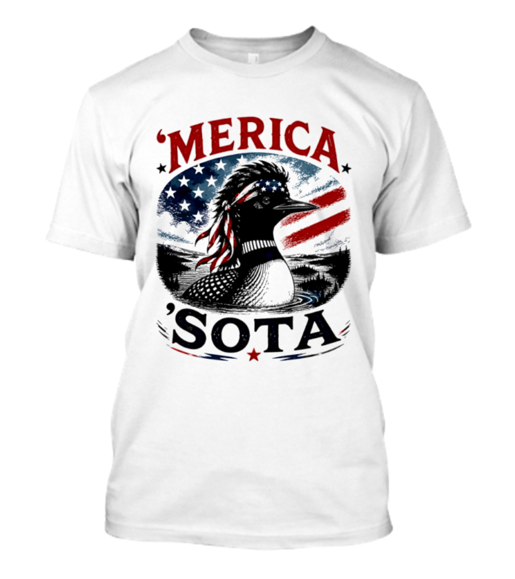 Merica 'Sota Loon Stars Stripes American Flag T-Shirt