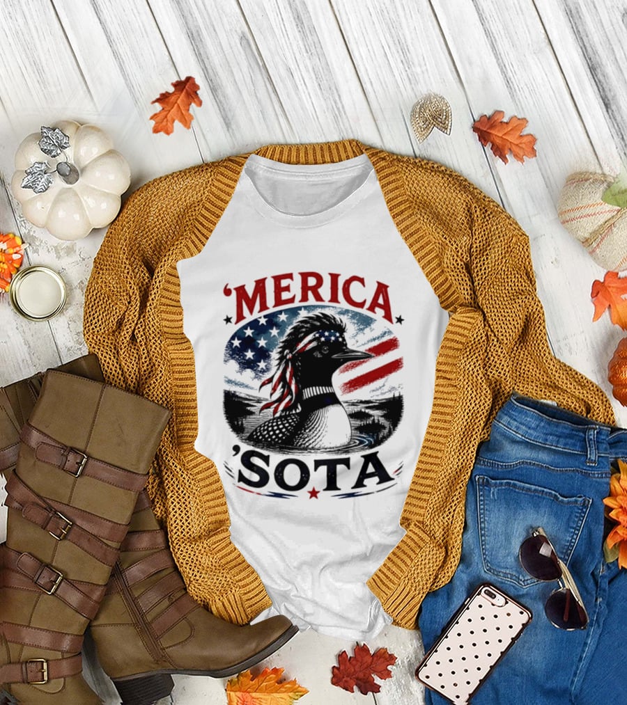 Merica 'Sota Loon Stars Stripes American Flag T-Shirt