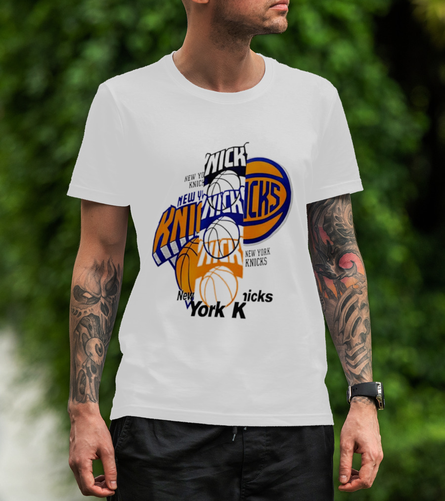 New York Knicks Basketball Collage Fragmented T-Shirt