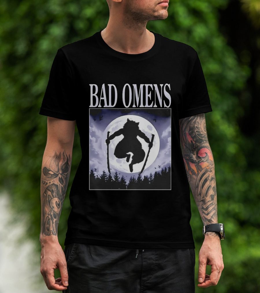 Bad Omens Demon Slayer Moonlit Warrior Scene T-Shirt