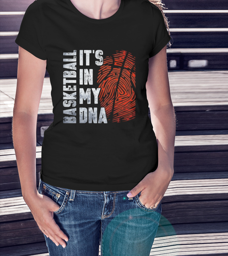 Basketball It's In My DNA Fingerprint T-Shirt