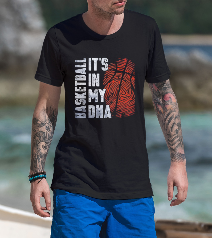 Basketball It's In My DNA Fingerprint T-Shirt