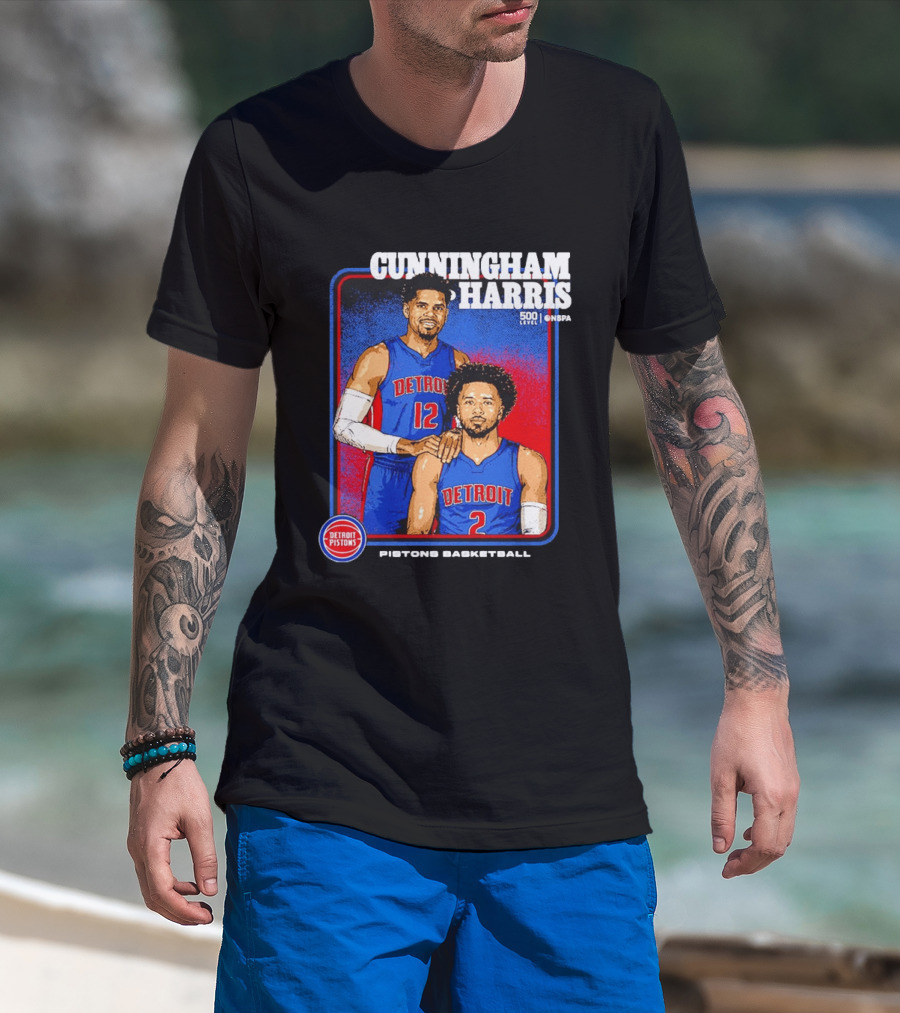 Cunningham Harris 500 Level Onepa Detroit Pistons Basketball T-Shirt