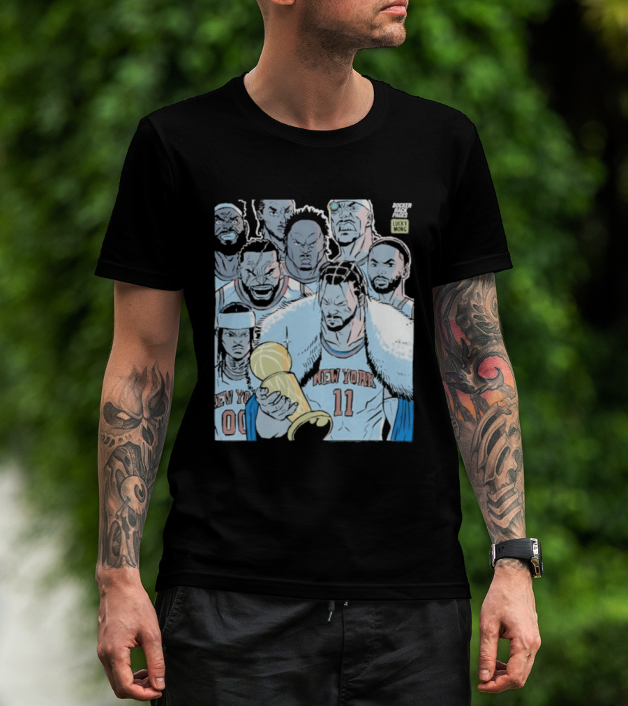 New York Knicks Anime Basketball Players 2026 Championship Trophy T-Shirt