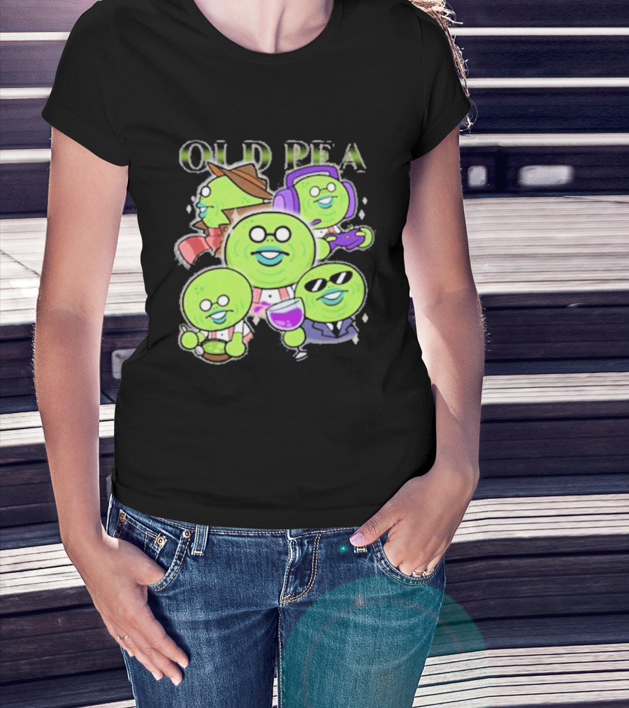 Chikn Nuggit Old Pea Glam Cartoon Characters With Sunglasses And Headphones T-Shirt