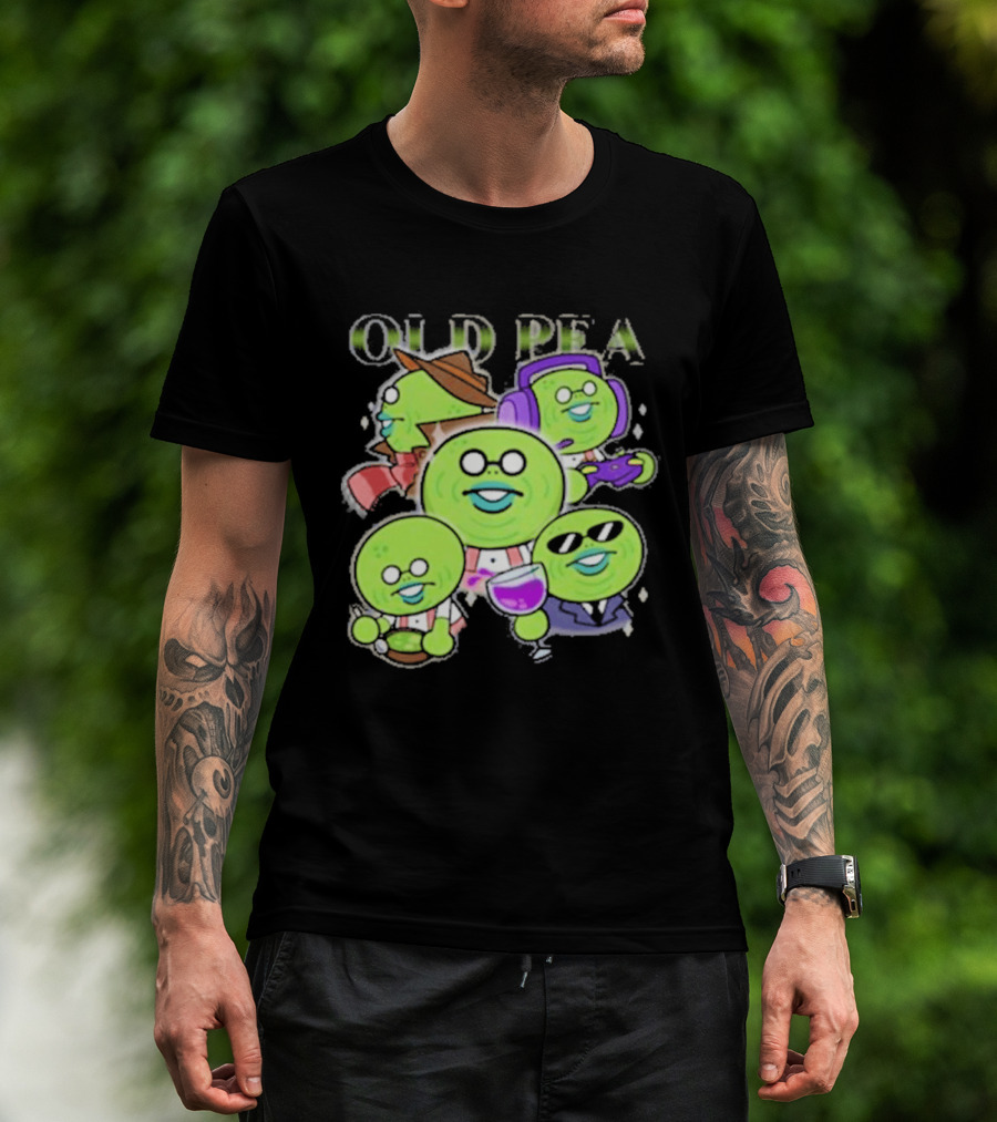 Chikn Nuggit Old Pea Glam Cartoon Characters With Sunglasses And Headphones T-Shirt