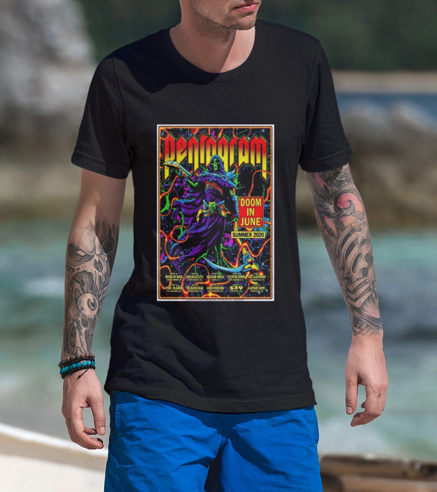 Pentagram Doom In June Summer 2026 Tour House Of Rock Chelsea's Live Brass T-Shirt