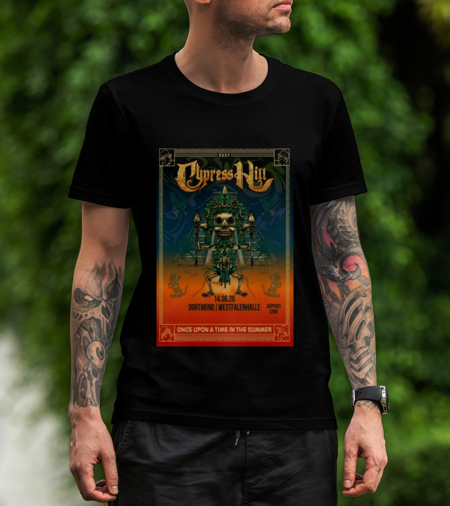 Cypress Hill XXXV Dortmund Westfalenhalle 14.06.26 Support E7hel Once Upon A Time In The Summer Skeleton Warrior T-Shirt