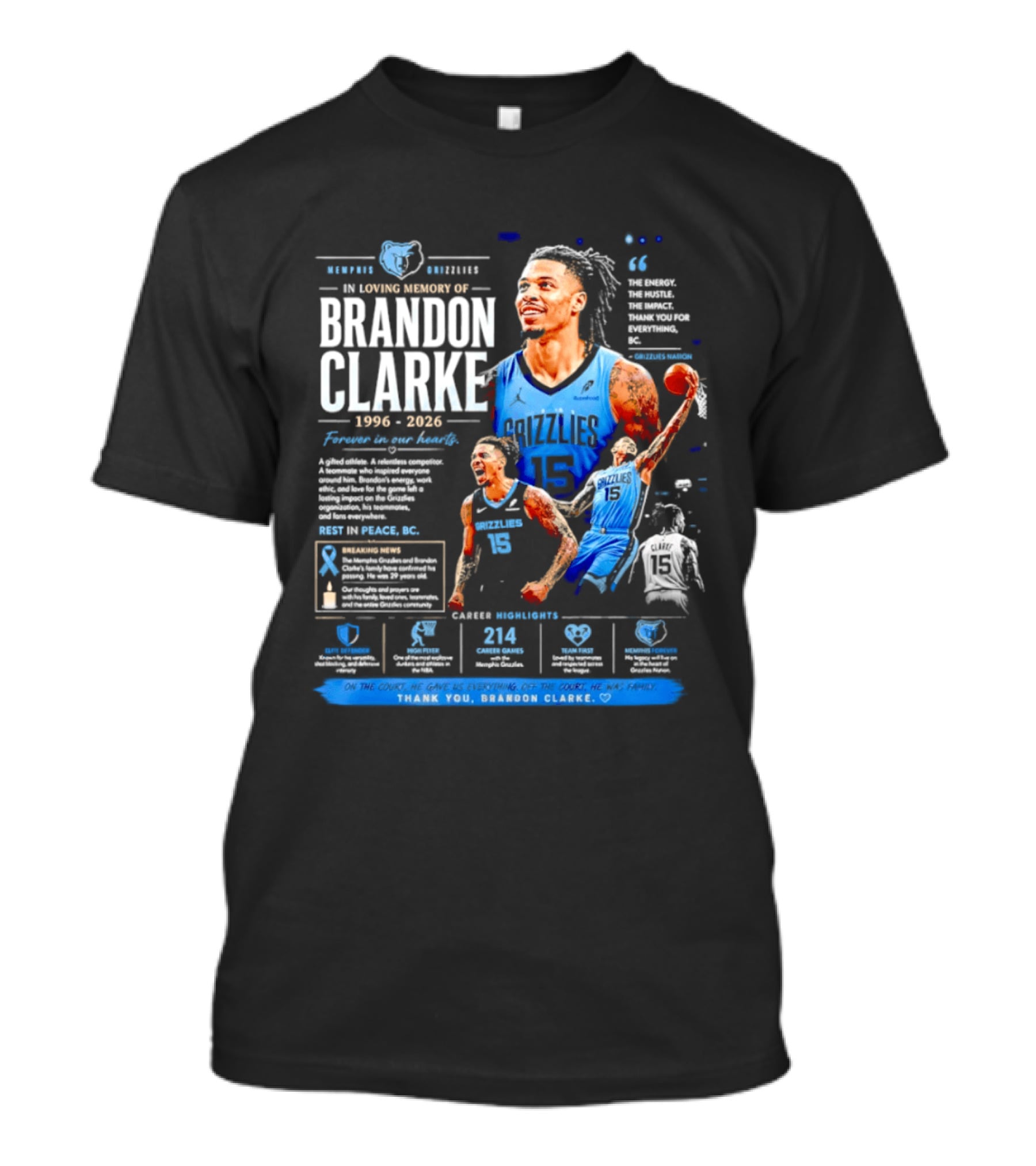 Rip Brandon Clarke Of The Memphis Grizzlies T-Shirt