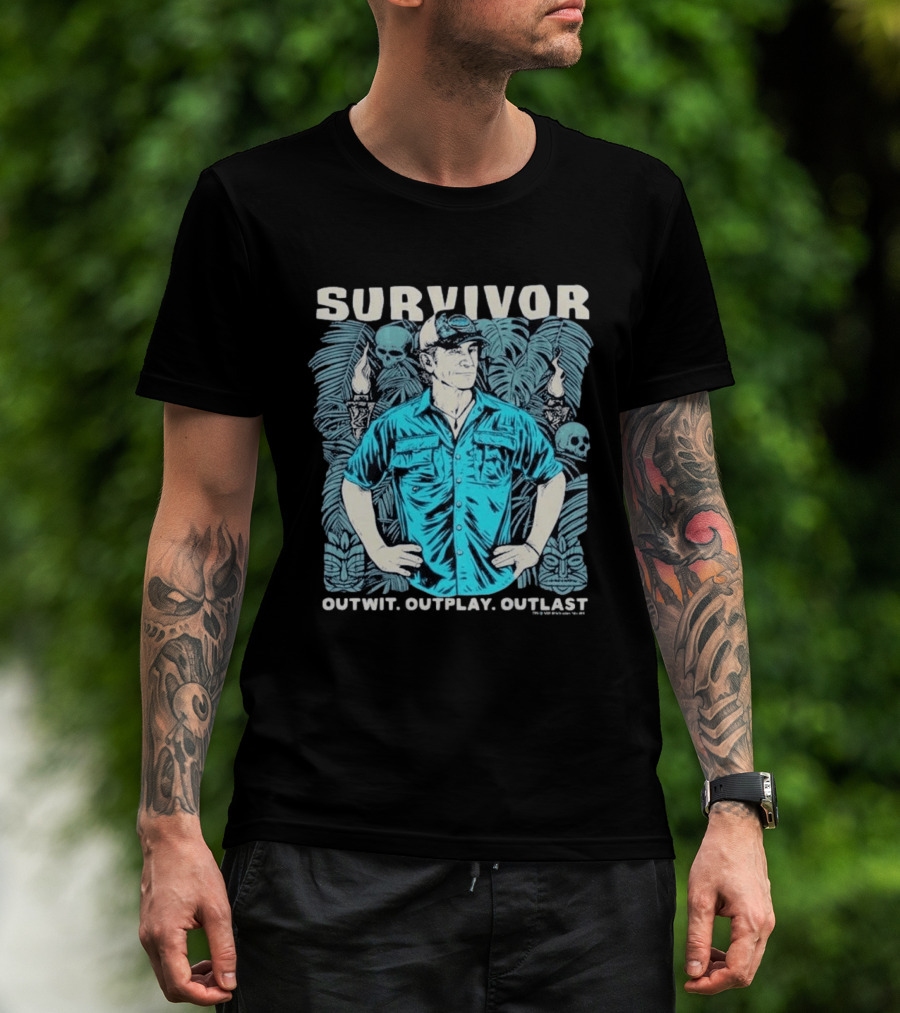 Survivor Jeff Outwit Outplay Outlast Tropical Island Adventure T-Shirt