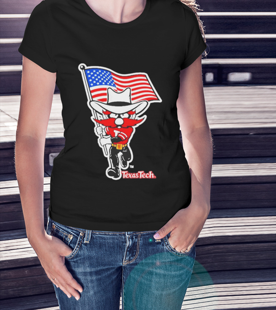 Texas Tech Red Raiders USA Flag Raider Red T-Shirt