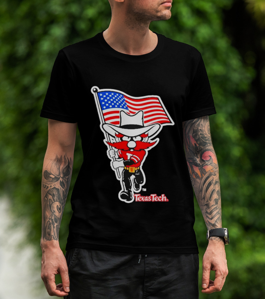 Texas Tech Red Raiders USA Flag Raider Red T-Shirt