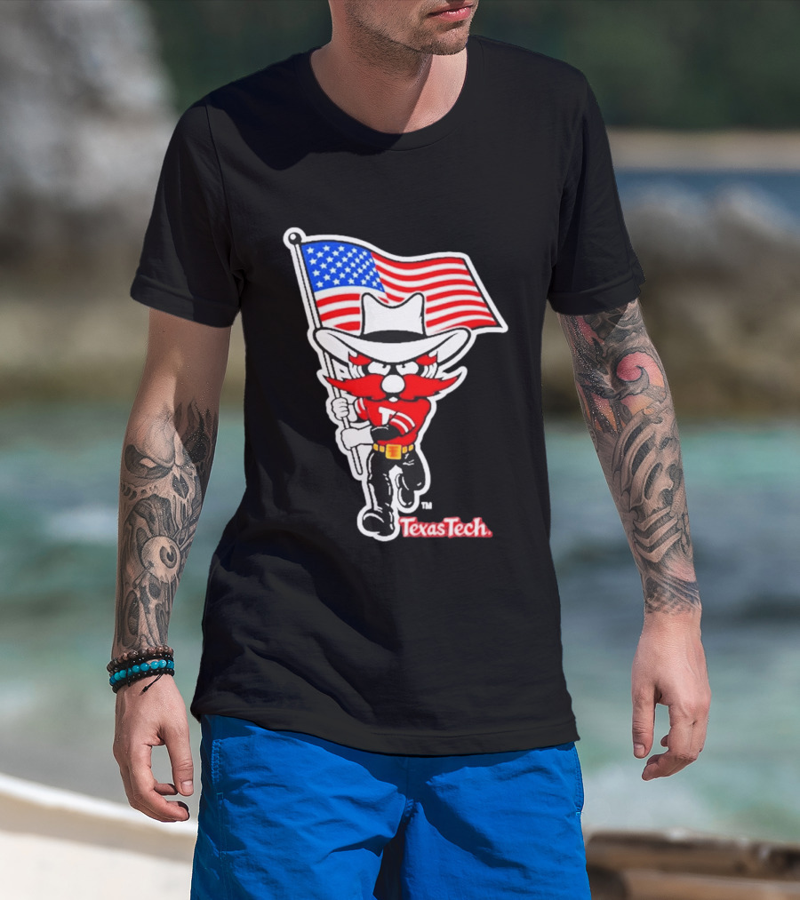 Texas Tech Red Raiders USA Flag Raider Red T-Shirt
