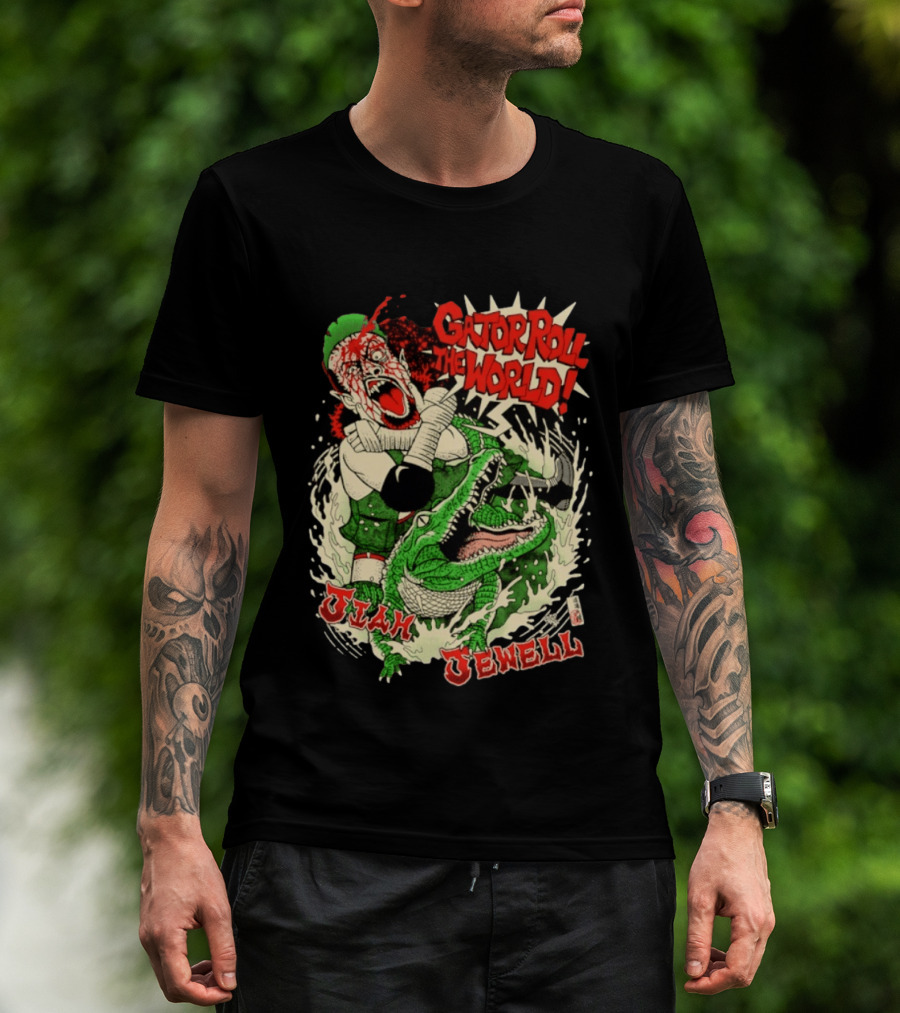 Gator Roll The World Jiah Jewell Wrestling Alligator Comic T-Shirt