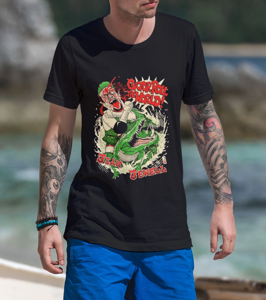 Gator Roll The World Jiah Jewell Wrestling Alligator Comic T-Shirt