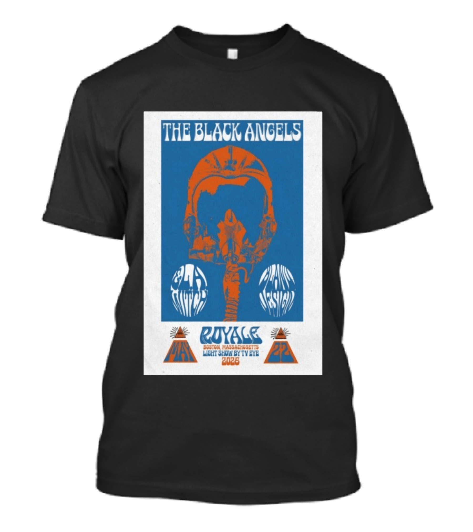 The Black Angels Royale Boston MA May 22 2026 Light Show By TV Eye Psychedelic Helmet T-Shirt