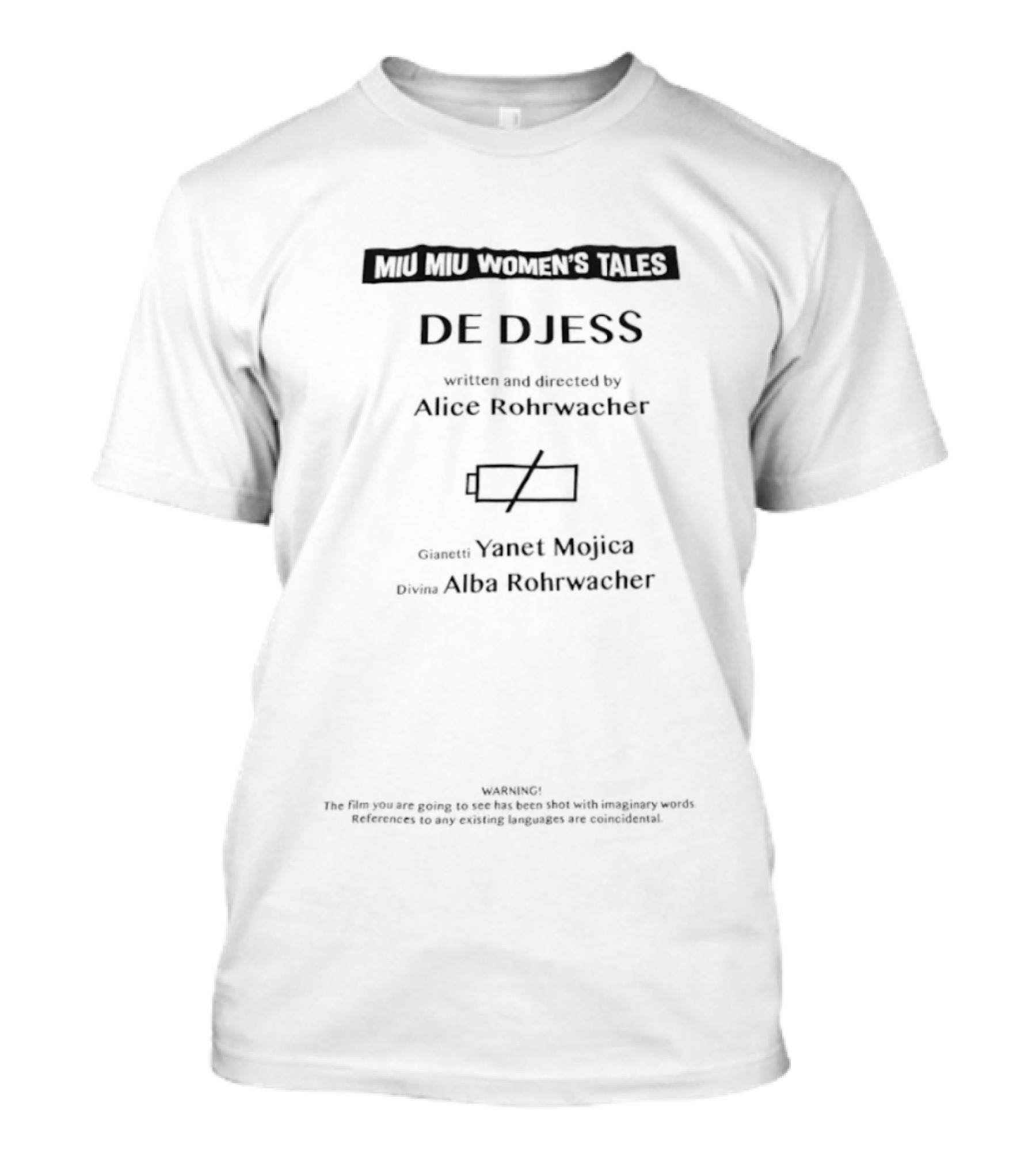 Miu Miu Women's Tales De Djess Alice Rohrwacher Yvette McJr Narr Ava Reinweaver T-Shirt
