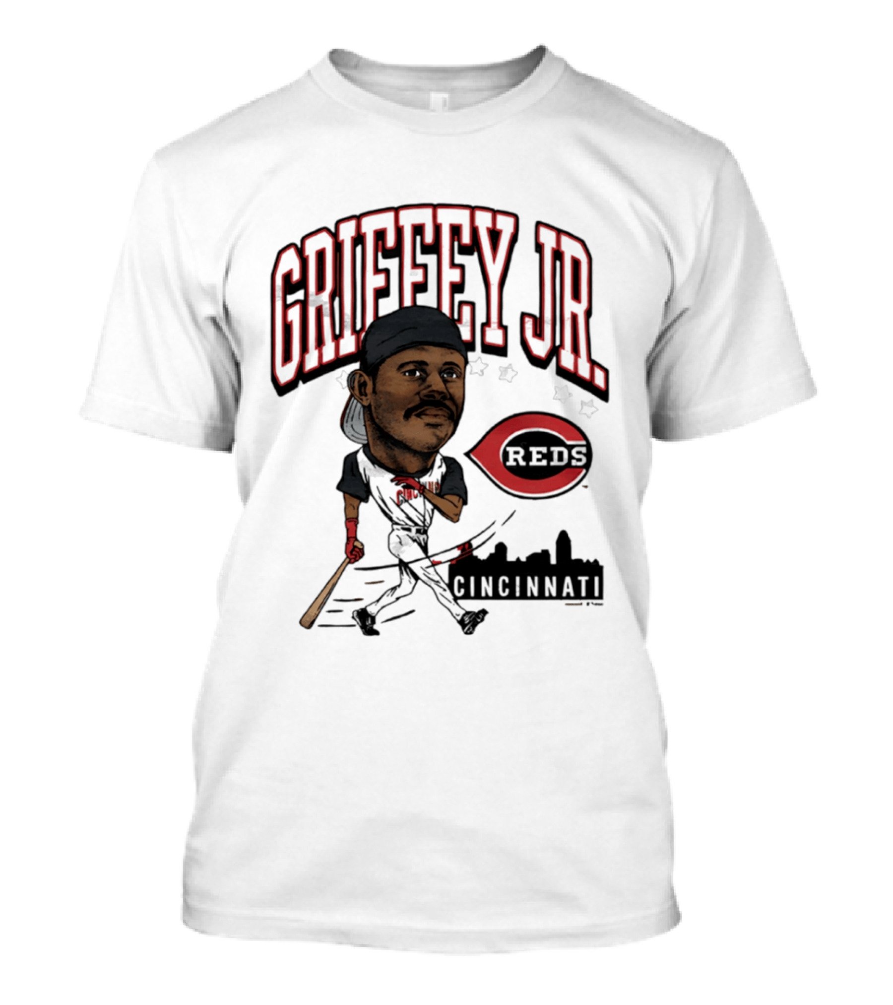 Cincinnati Reds Griffey Jr Caricature Tri Blend T-Shirt