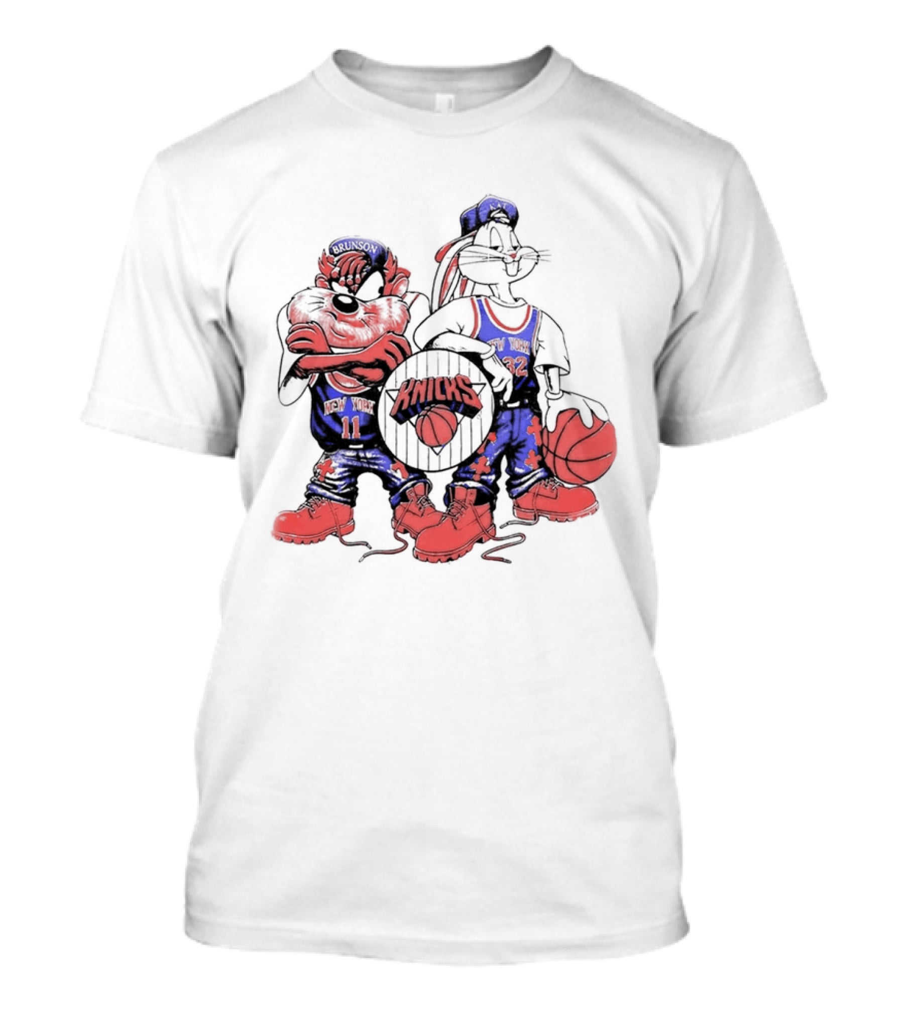 Officila Looney Tunes Bugs Bunny Taz Knicks NYK Basketball T-Shirt