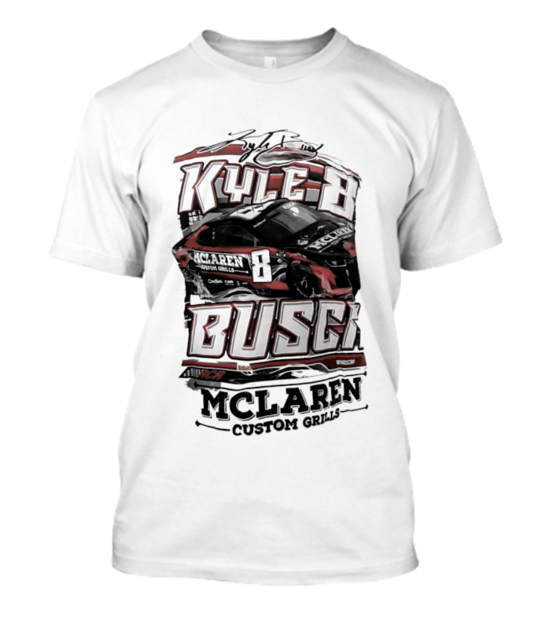 Kyle Busch McLaren Custom Grills NASCAR Racing Car T-Shirt