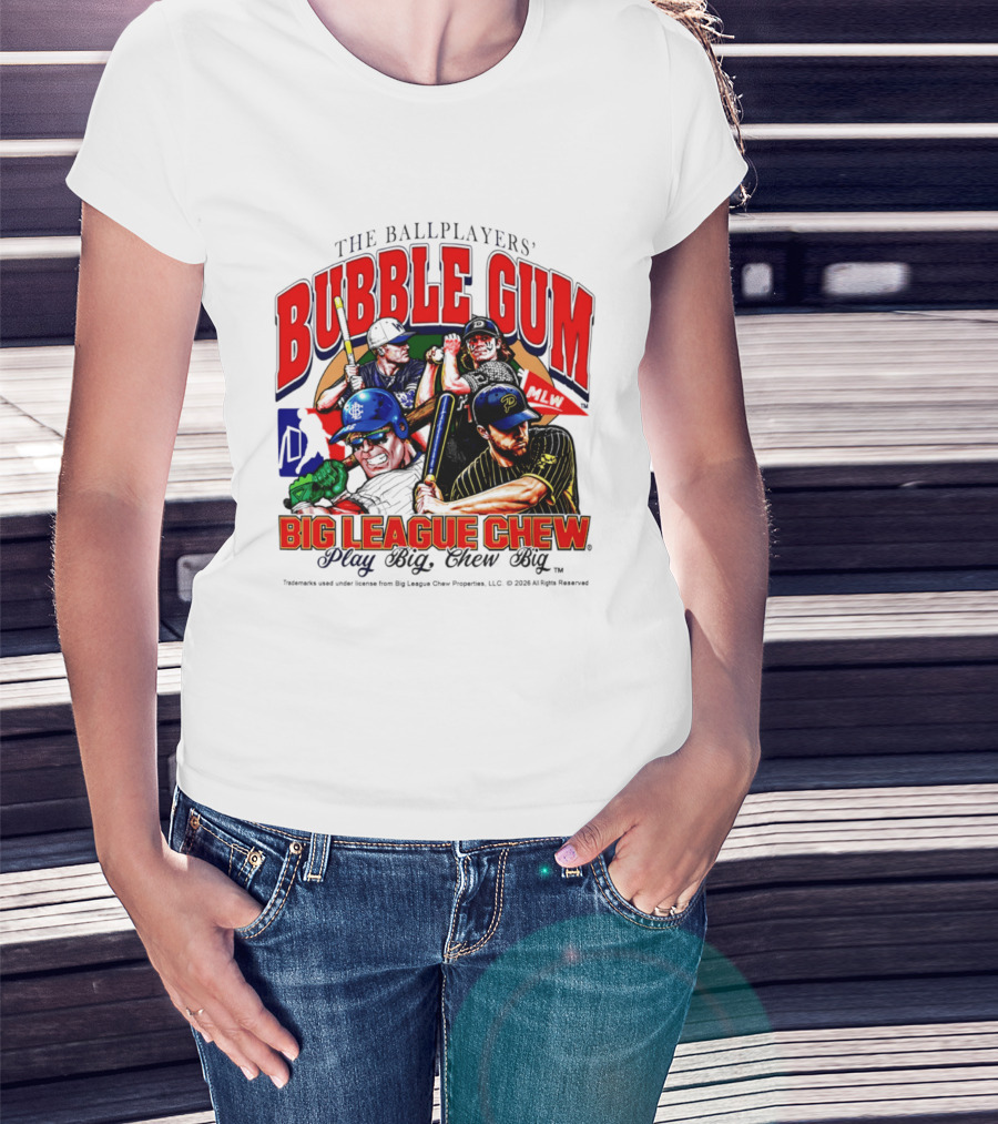 The Ballplayers' Bubble Gum Big League Chew Play Big Chew Big T-Shirt