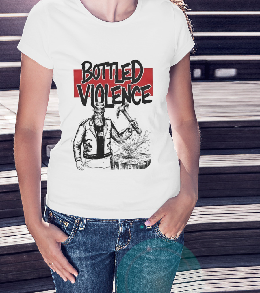 Bottled Violence Character With Hammer And Red T-Shirt