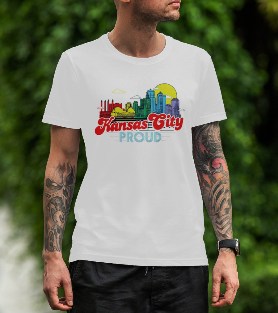 Kansas City Proud Skyline Colorful Urban Landscape T-Shirt