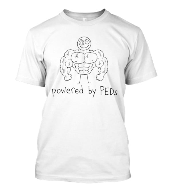 Powered By PEDs Doodle Muscled Stick Figure T-Shirt