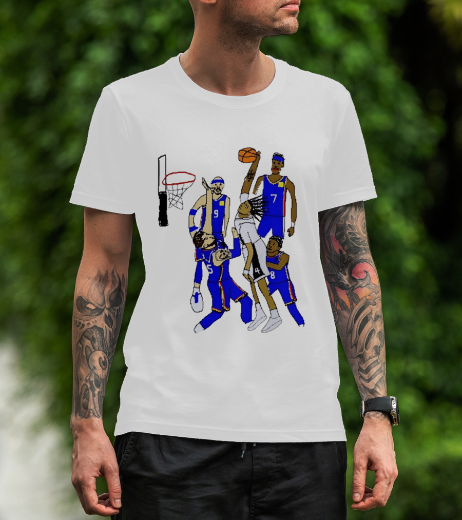 Stephon Castle Dunk Basketball Blue Team Number 4 Drawing T-Shirt