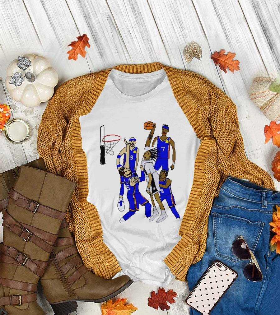Stephon Castle Dunk Basketball Blue Team Number 4 Drawing T-Shirt