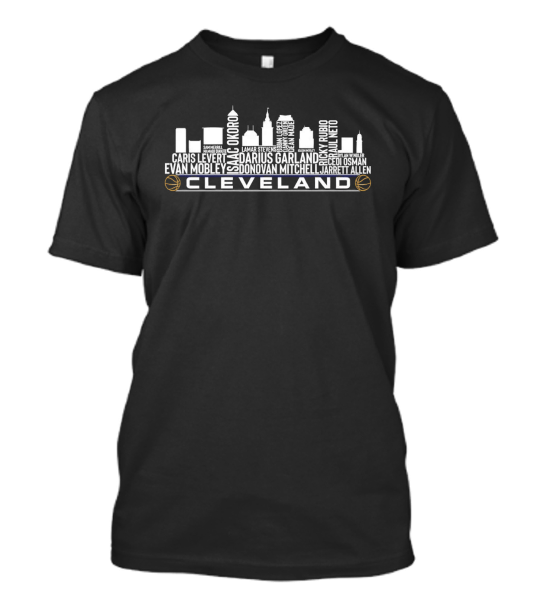 Cleveland Cavaliers Skyline Darius Garland Donovan Mitchell Evan Mobley T-Shirt