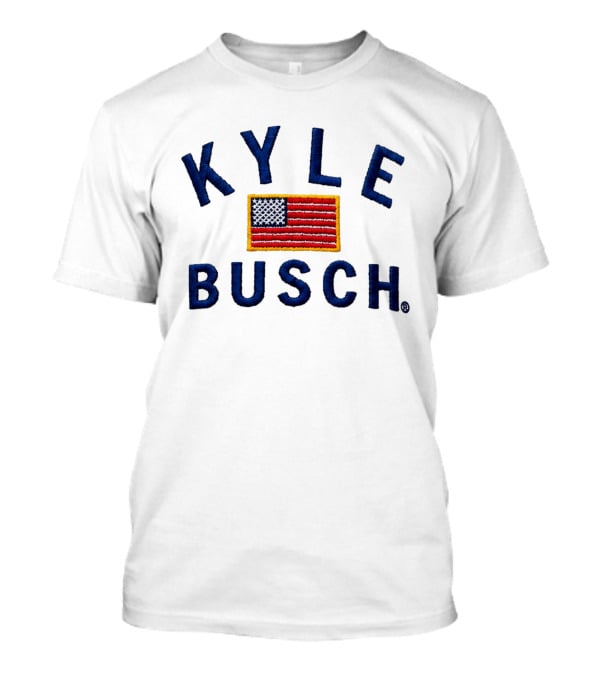 Kyle Busch American Flag Racing Patch T-Shirt