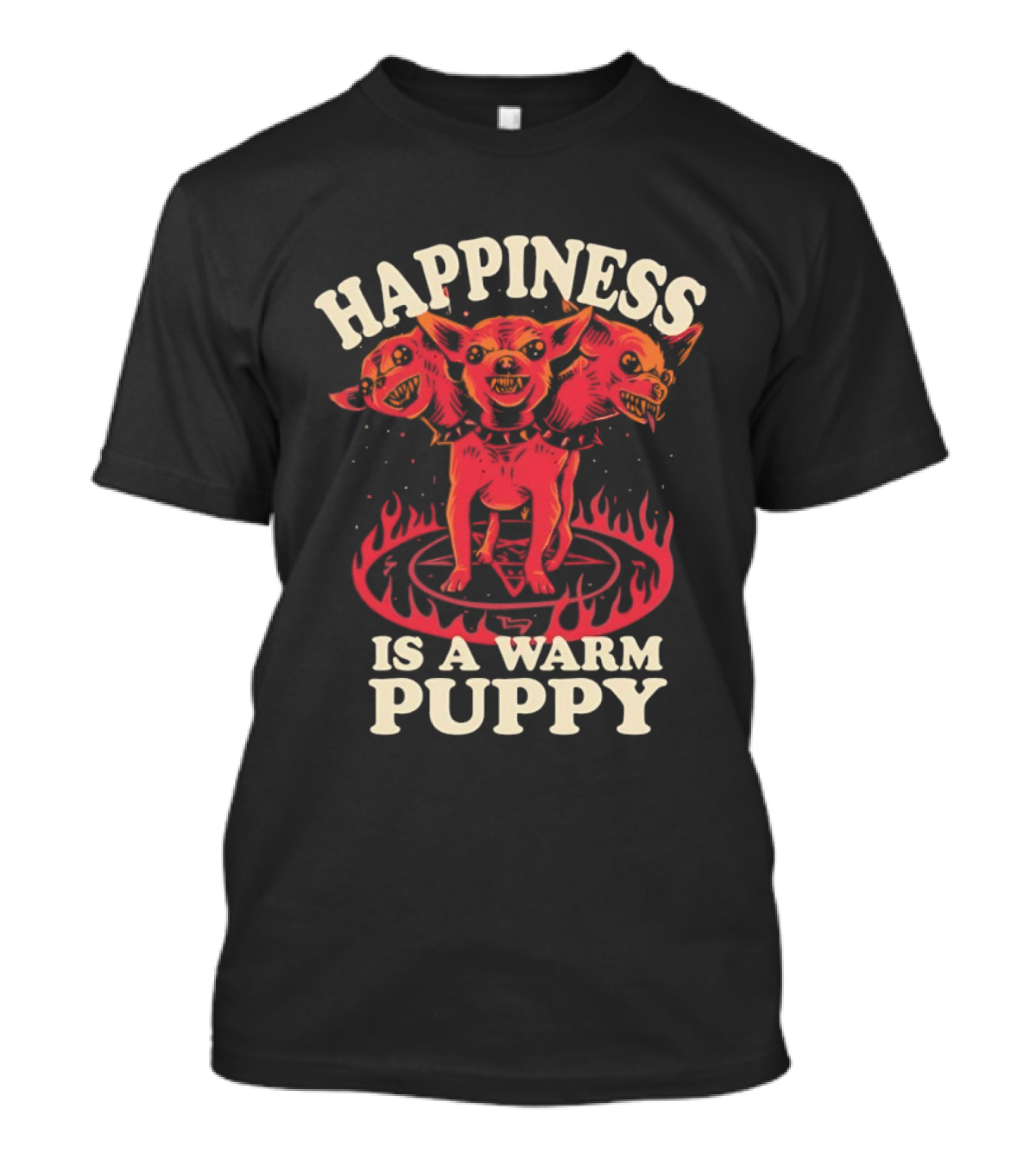 Happiness Is A Warm Three Headed Puppy Cerberus Greek Mythology T-Shirt