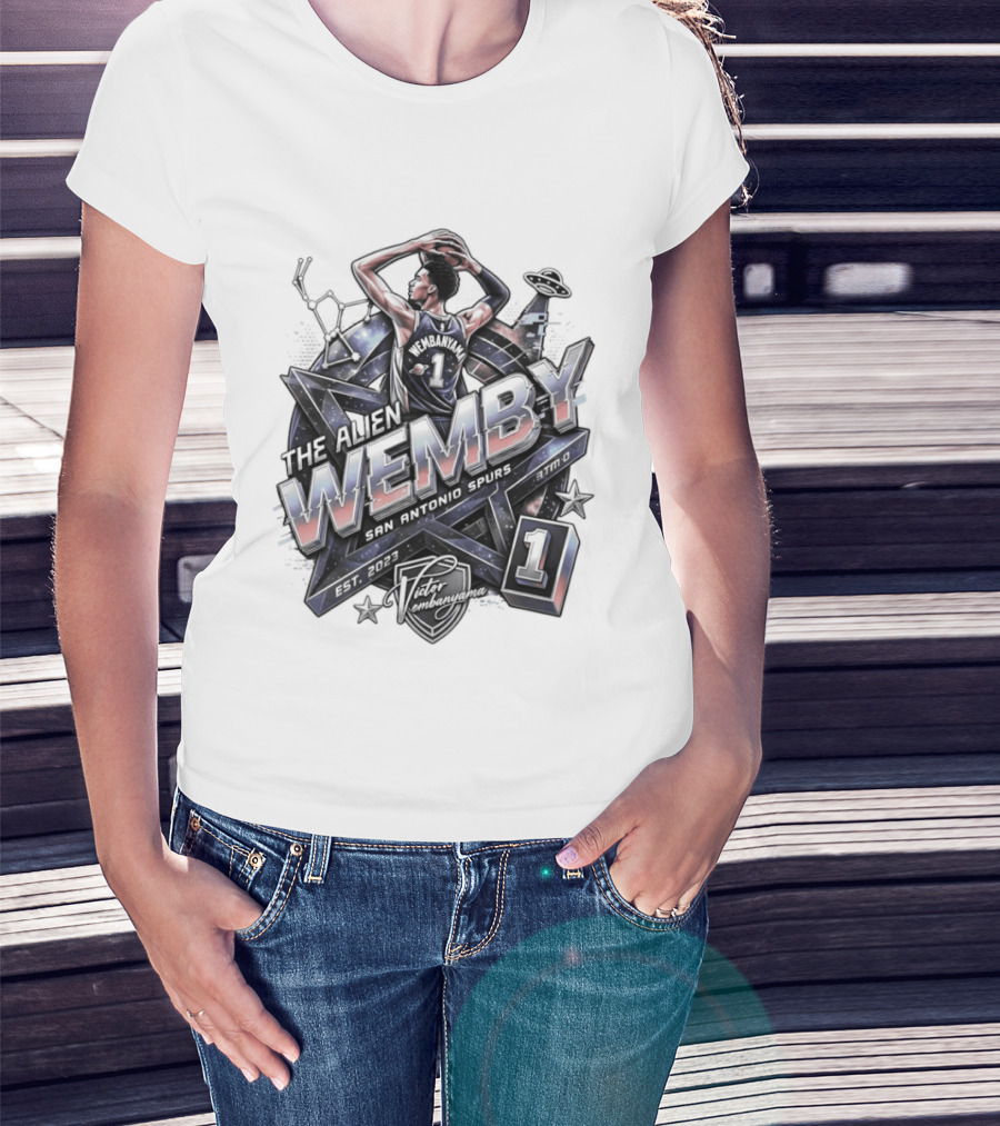 Victor Wembanyama The Alien Wemby San Antonio Spurs Basketball Player Number 1 T-Shirt