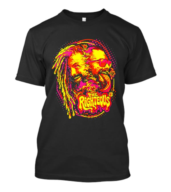 TNA Wrestling The Righteous Psychedelic Tie Dye Art With Sunglasses And Flowers T-Shirt