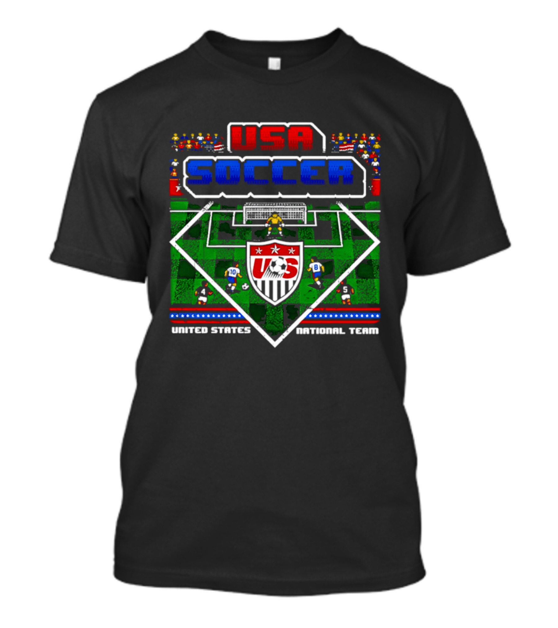 USA Soccer United States National Team 8 Bit Retro Players T-Shirt