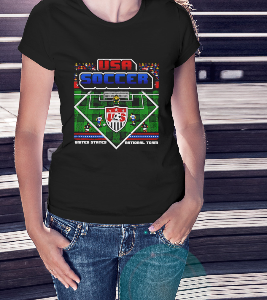 USA Soccer United States National Team 8 Bit Retro Players T-Shirt