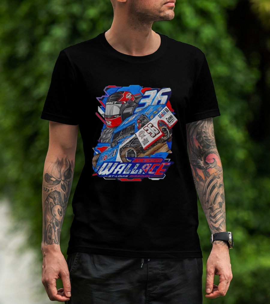 Kenny Wallace 36 Mobil 1 Racing St Louis Missouri Dirt Track T-Shirt
