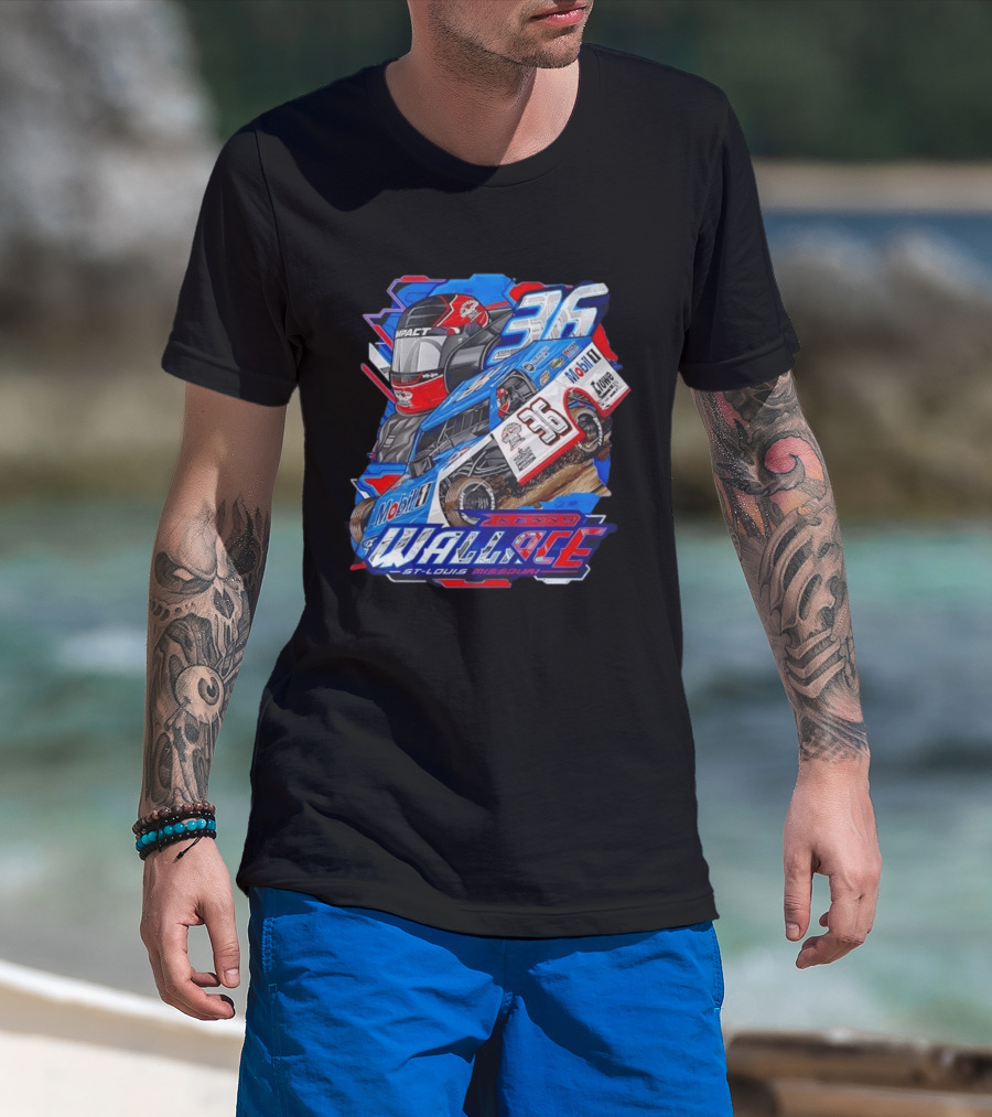 Kenny Wallace 36 Mobil 1 Racing St Louis Missouri Dirt Track T-Shirt