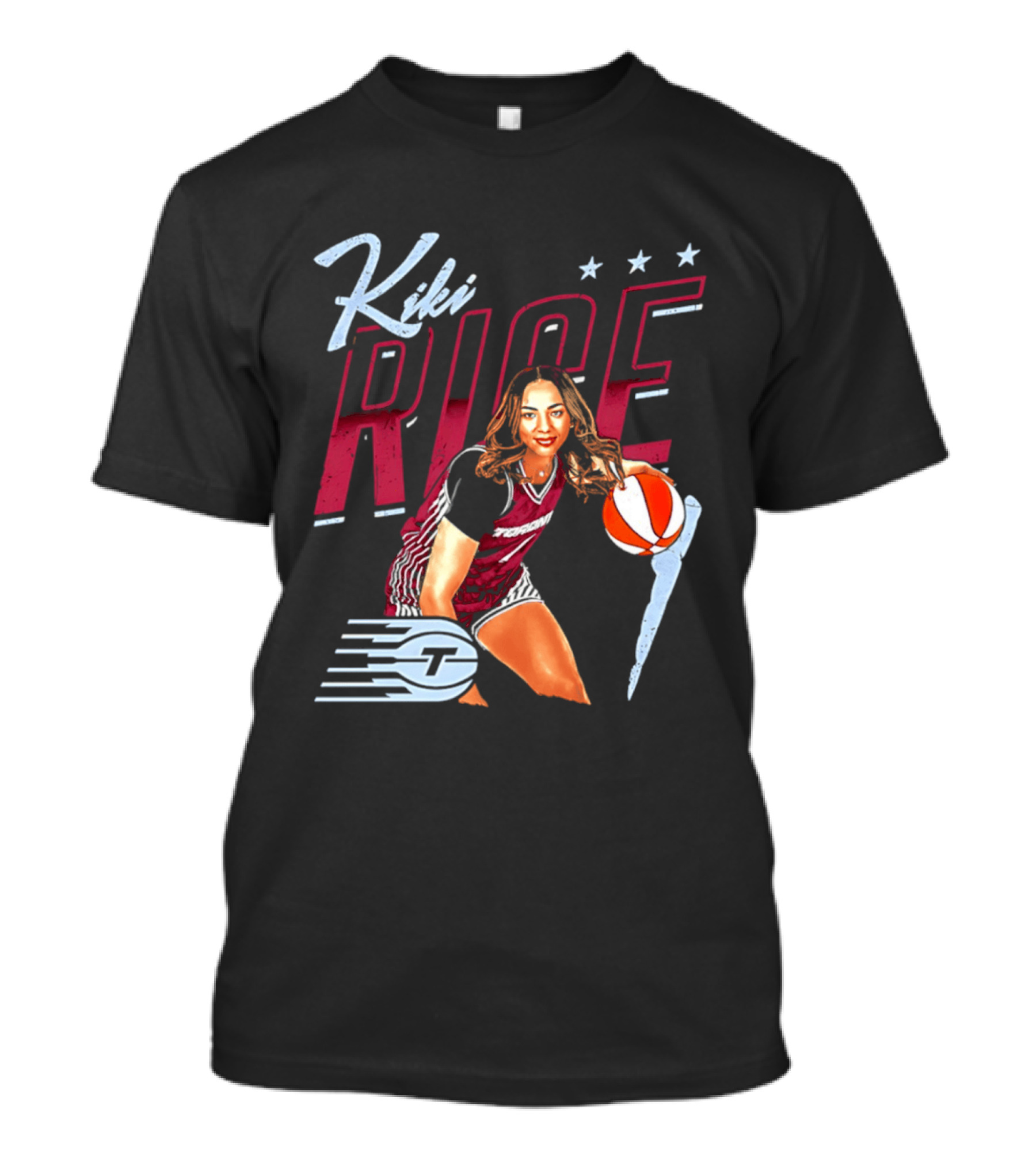 Kiki Rice Toronto Tempo Player Three Stars Basketball Pose T-Shirt