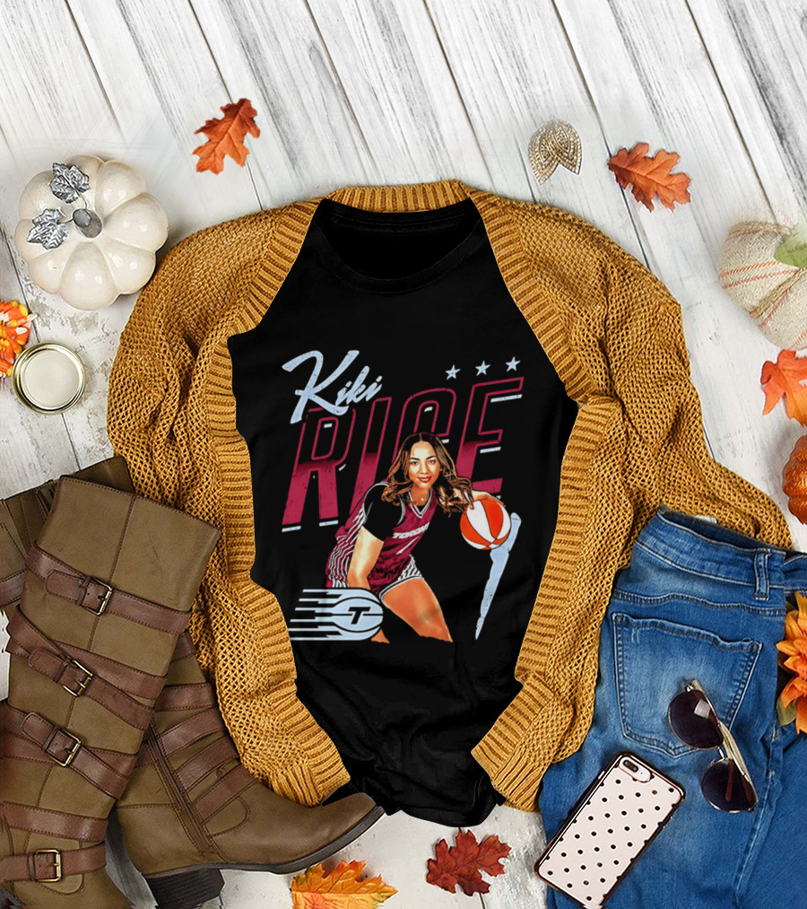 Kiki Rice Toronto Tempo Player Three Stars Basketball Pose T-Shirt