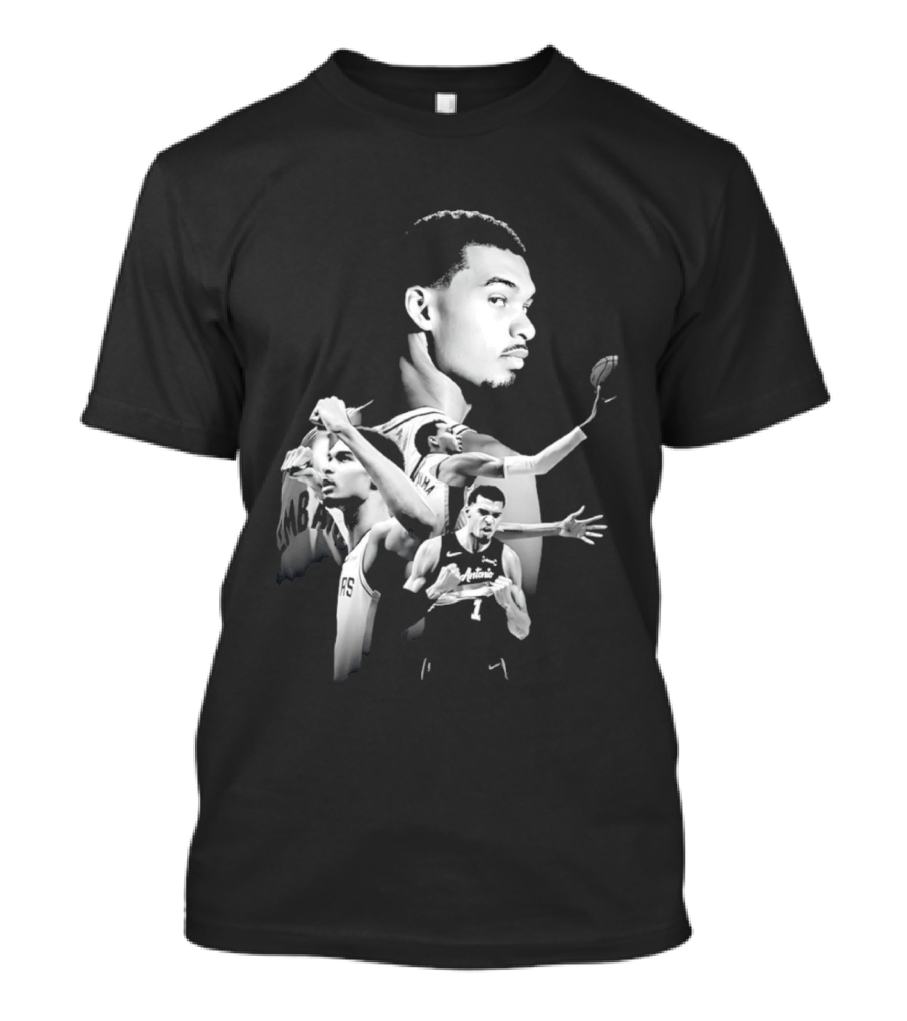 Victor Wembanyama San Antonio Spurs Player Collage 2026 Dunk Action T-Shirt
