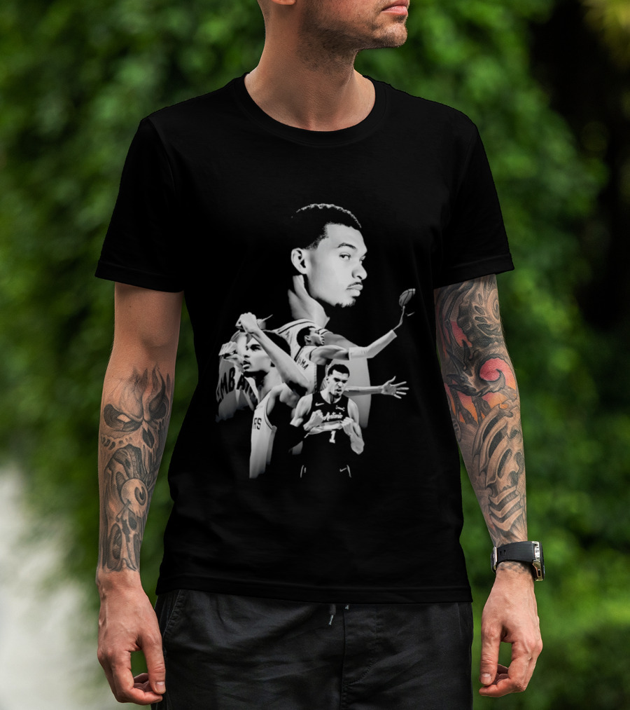 Victor Wembanyama San Antonio Spurs Player Collage 2026 Dunk Action T-Shirt