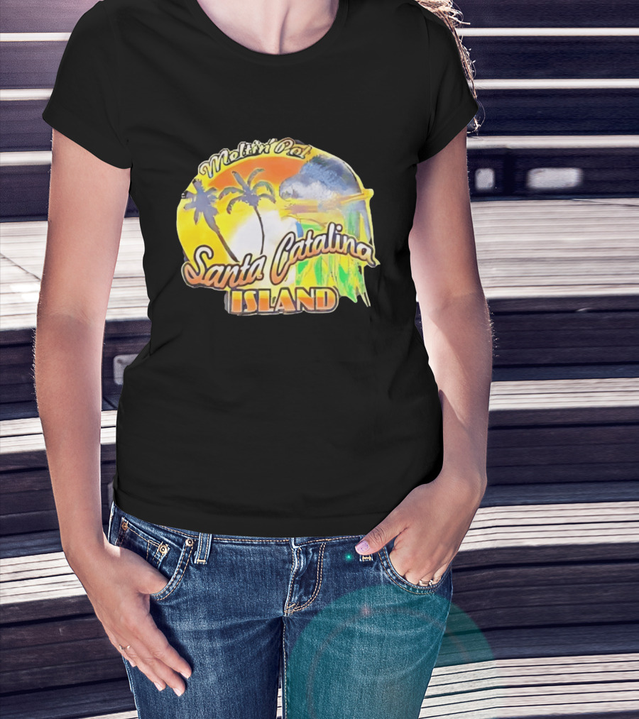 Meltin Pot Santa Catalina Island Palm Trees Ocean Sunrise T-Shirt