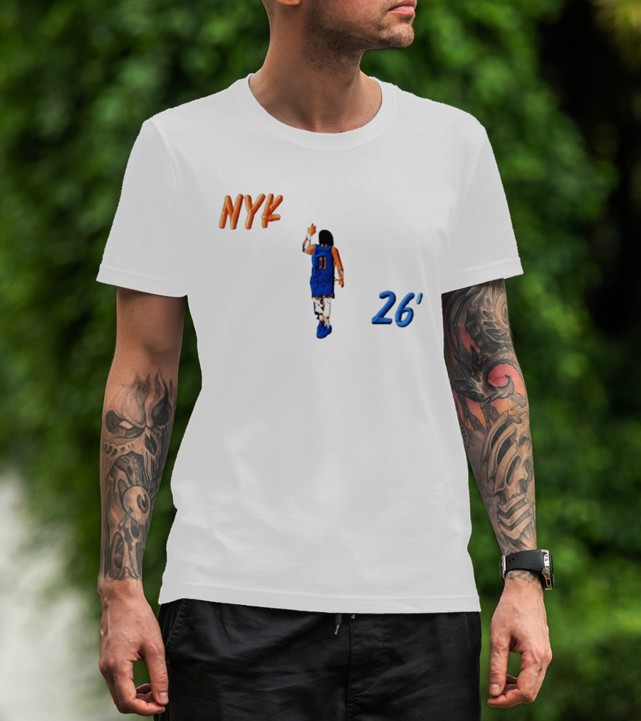 NYK Jalen Brunson Caricature 26' Basketball NBA New York Knicks T-Shirt